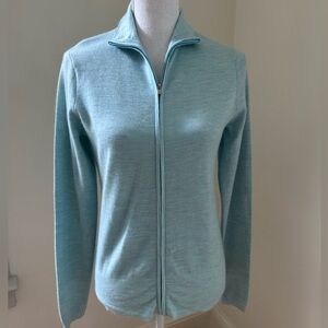 Peter Millar Full Zip Aqua Cashmere Cardigan Medium